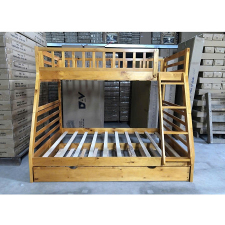 129 Oak : Giường 3 Tầng Leo Thang - 1m / 1m4